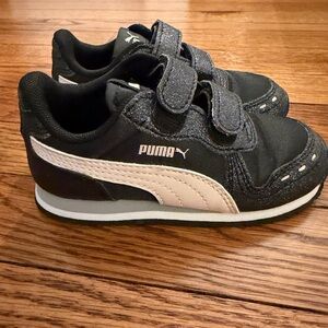Puma Cabana Racer Glitz V Black and Light Pink 8C